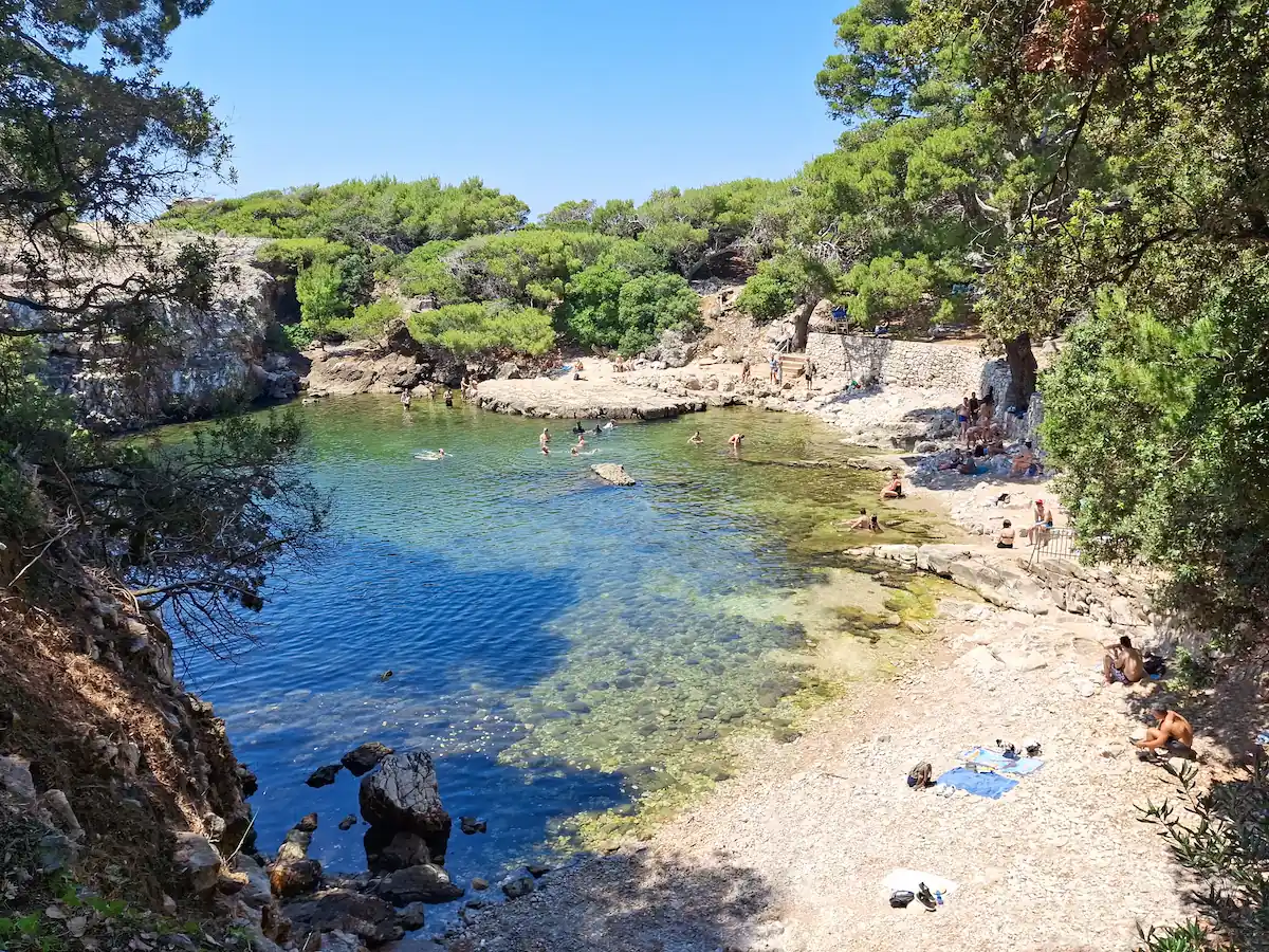 Scenic view of the Dead Sea lagoon on Lokrum Island near Dubrovnik