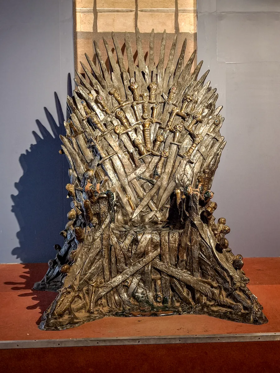 The official HBO Iron Throne replica inside the Lokrum Benedictine Monastery