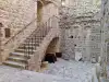 Stone stairs rising from the lower courtyard toward the upper terrace of Bokar Fortress