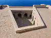 Top-down view of the lower courtyard of Fort Lovrijenac from the upper terrace