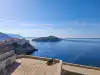 View from Fort Lovrijenac toward Lokrum Island and the Dubrovnik City Walls