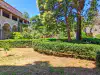 Central courtyard garden and lush greenery inside the Benedictine monastery cloister on Lokrum Island