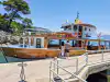 The Zrinski ferry boat docked at the Lokrum Island pier