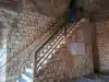 Side profile view of the stone staircase scaling the inside of Minčeta Tower
