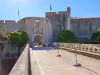 View of the stone bridge leading to Pile Gate in Dubrovnik Old Town