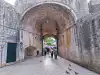 View from within the entrance area looking back out toward Pile Gate in Dubrovnik Old Town