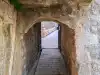 View through the small passage connecting Pile Park and the Pile Gate entrance ramp in Dubrovnik Old Town
