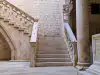 View of the base of the main courtyard staircase inside the Rector's Palace