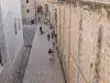 Overhead view from the city walls looking down the full length of St. Dominic Street