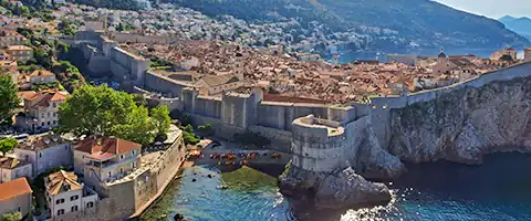 Scenic view of Dubrovnik Old Town from atop St. Lawrence Fortress, a key filming location on Game of Thrones tours