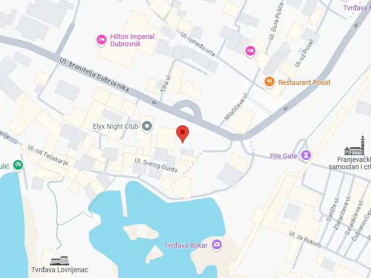 Static map showing the Dubrovnik meeting point